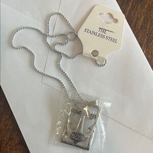 Stainless Steel Anchor Pendant Necklace